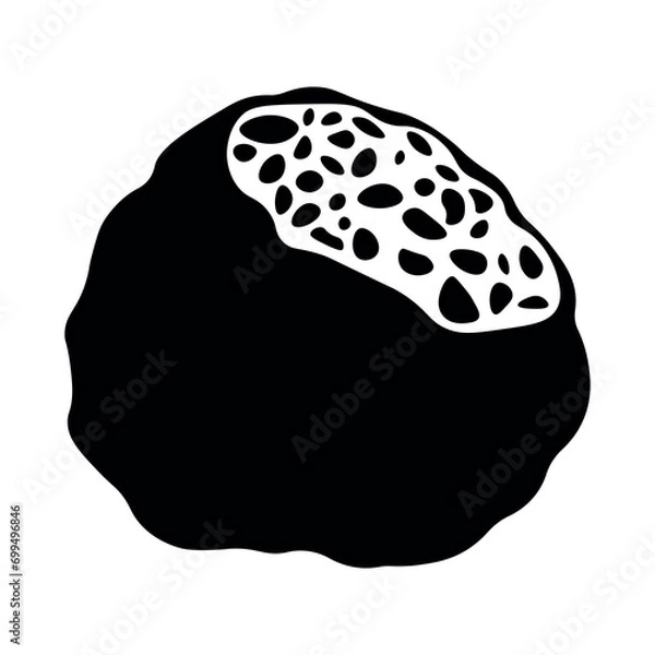 Obraz Truffle black vector icon on white background