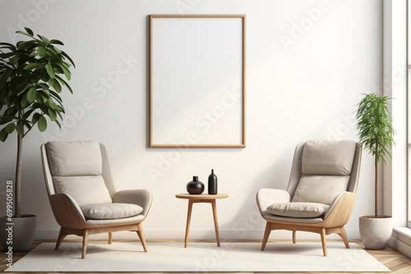 Fototapeta Minimalist Poster Frame Mockup created with Generative AI