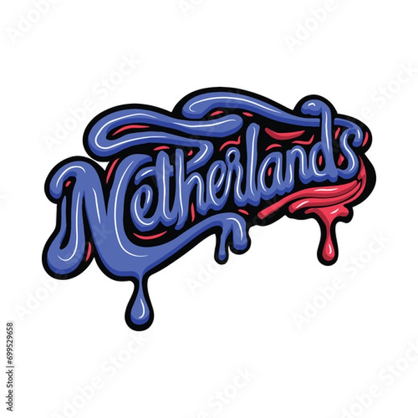 Fototapeta netherlands national graffiti typography art illustration
