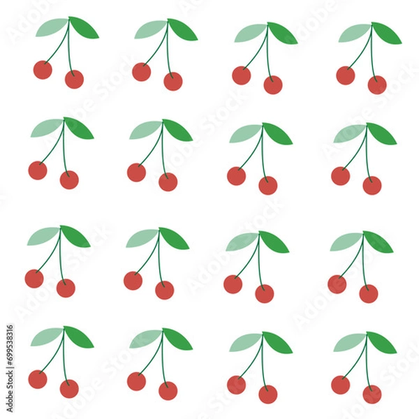 Obraz Cherry Fruit Seamless Pattern