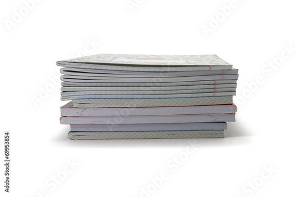 Fototapeta exercise books on a white background