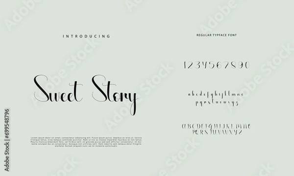 Obraz Signature Font Calligraphy Logotype Script Brush Font Type Font lettering handwritten
