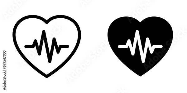 Fototapeta heart pulse icon