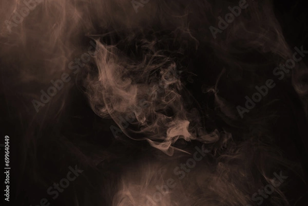 Obraz Yellow and pink steam on a black background.