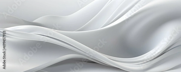 Fototapeta An abstract image with white wavy textures flowing across the frame, giving a calm and modern feel.