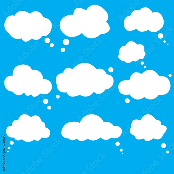 Fototapeta Dream cloud isolated icon. Cute Clouds Pattern.