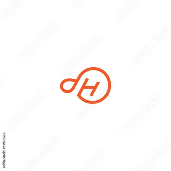 Fototapeta Infinity with letter H logo vector symbol, Abstract and monogram