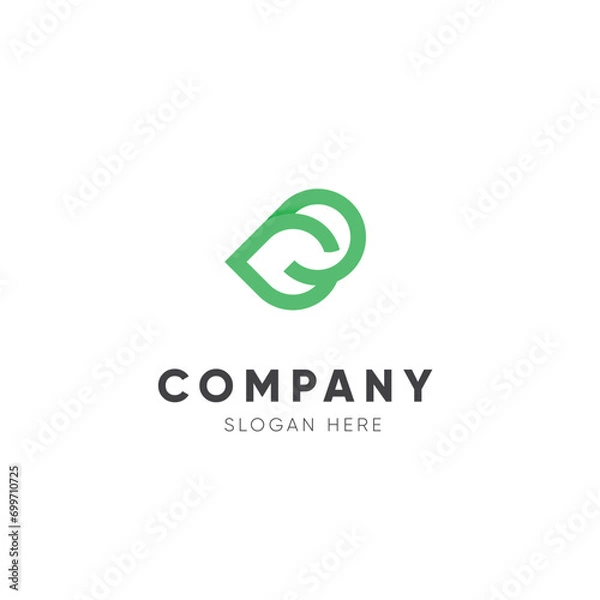 Fototapeta Leaf and letter B logo vector symbol, Abstract, monogram