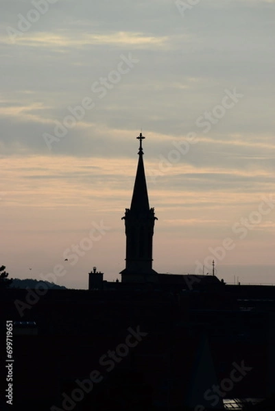 Obraz sunset over the church