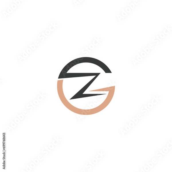 Fototapeta Alphabet Initials logo ZG, GZ, Z and G