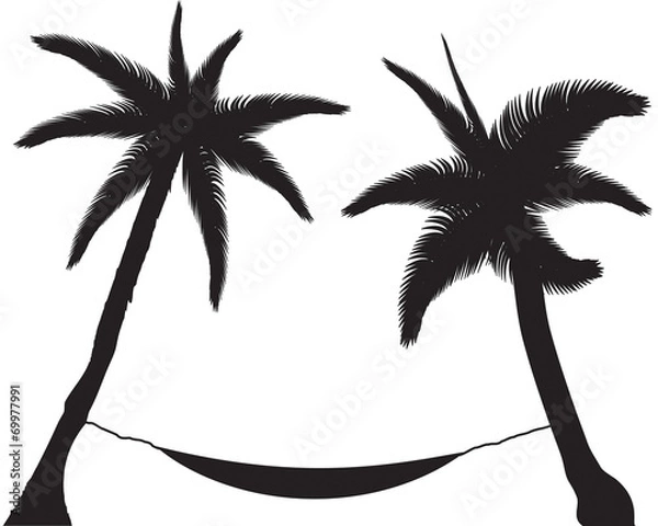 Obraz Hammock between two palm trees