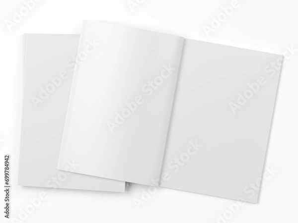 Obraz Open magazine with a glued binding. Vertical A4 format.