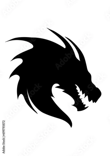 Obraz Black dragon logo/icon
