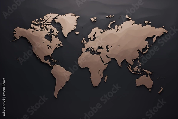 Obraz World map minimalist style Generative AI