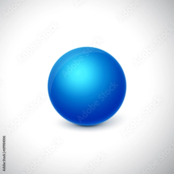 Obraz Glossy sphere isolated on white. Vector illustration