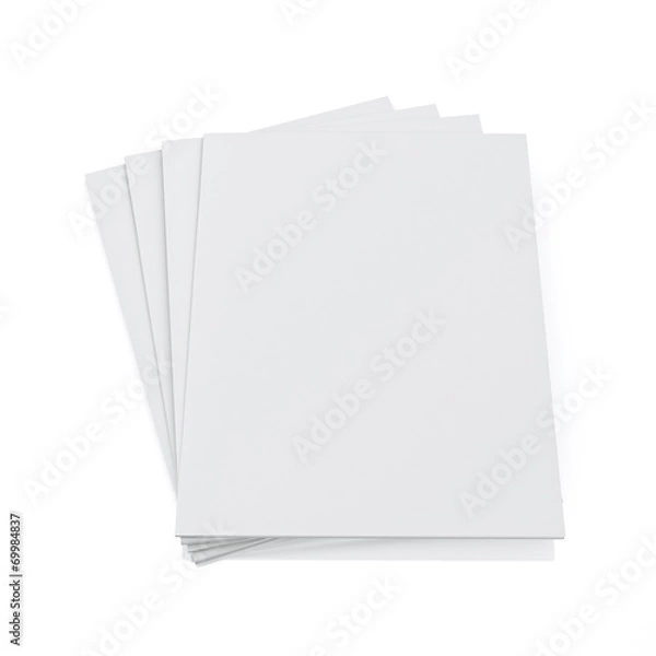 Fototapeta 3d model of blank magazines isolated on white background