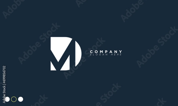 Fototapeta MD Alphabet letters Initials Monogram logo DM, M and D