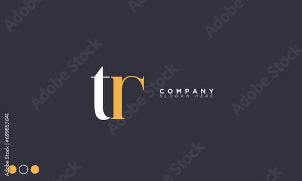 Obraz TR Alphabet letters Initials Monogram logo RT, T and R
