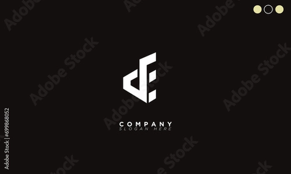 Obraz DE Alphabet letters Initials Monogram logo ED, D and E