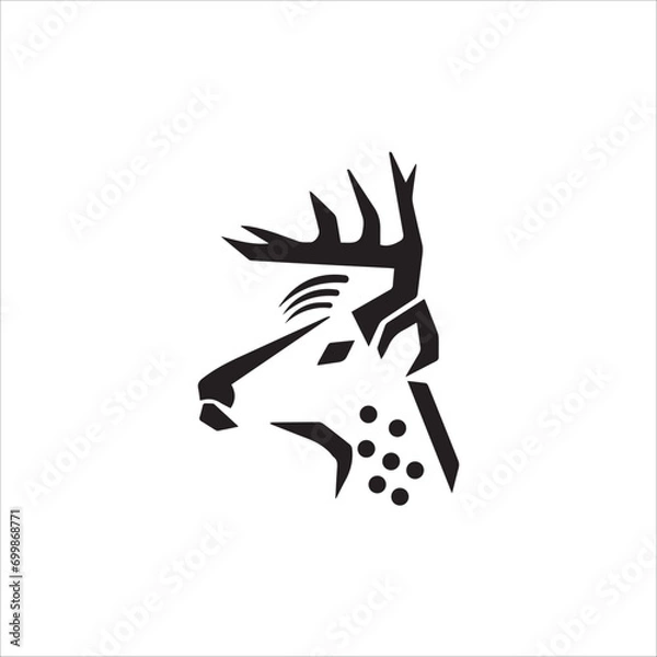 Obraz Hunting  Head Deer  Illustration badge logo vector