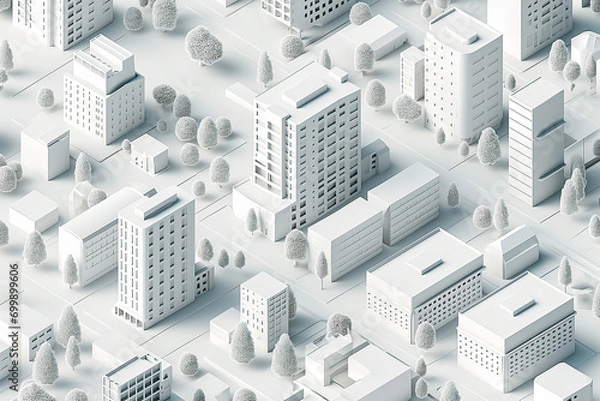 Obraz 俯瞰で見るアイソメトリックの都市風景