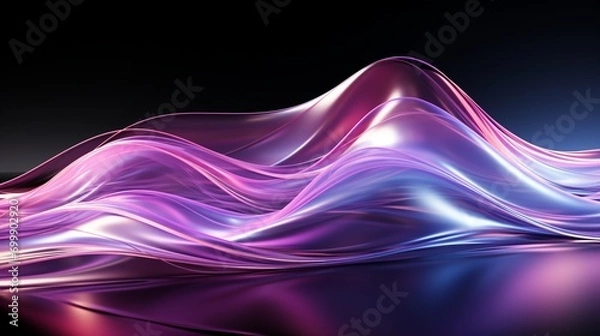 Obraz Lavender Dreams: High-Res Tech Waves in Silver Elegance - Elevate Your Screens with 64K Beauty!, Generative AI