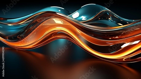 Fototapeta Immerse in Waves of Innovation: Stunning Turquoise & Brown 64K Wallpaper Collection, Generative AI