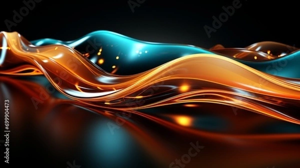 Obraz Immerse in Waves of Innovation: Stunning Turquoise & Brown 64K Wallpaper Collection, Generative AI