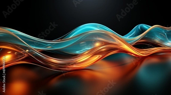 Fototapeta Immerse in Waves of Innovation: Stunning Turquoise & Brown 64K Wallpaper Collection, Generative AI