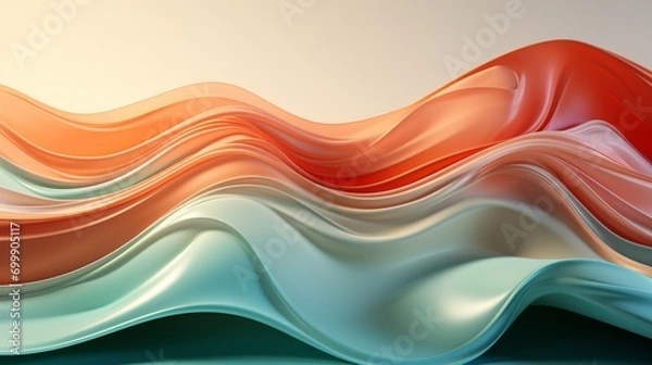 Fototapeta Immerse in Waves of Innovation: Stunning Turquoise & Brown 64K Wallpaper Collection, Generative AI