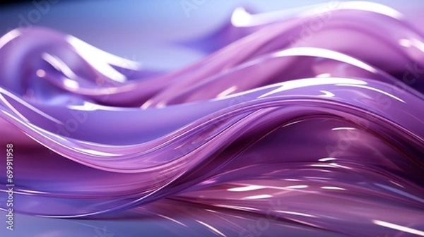 Fototapeta Lavender Dreams: High-Res Tech Waves in Silver Elegance - Elevate Your Screens with 64K Beauty!, Generative AI