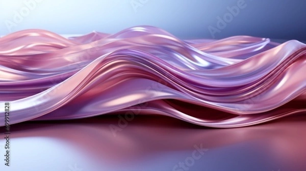 Fototapeta Lavender Dreams: High-Res Tech Waves in Silver Elegance - Elevate Your Screens with 64K Beauty!, Generative AI