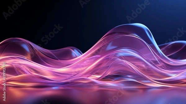 Fototapeta Lavender Dreams: High-Res Tech Waves in Silver Elegance - Elevate Your Screens with 64K Beauty!, Generative AI