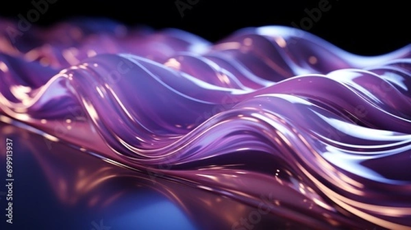 Fototapeta Lavender Dreams: High-Res Tech Waves in Silver Elegance - Elevate Your Screens with 64K Beauty!, Generative AI