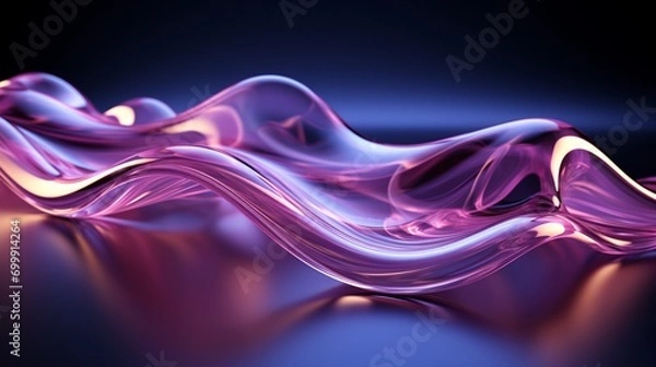 Fototapeta Lavender Dreams: High-Res Tech Waves in Silver Elegance - Elevate Your Screens with 64K Beauty!, Generative AI