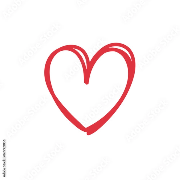 Fototapeta Hand drawn hearts. Design elements for Valentine%27s day.