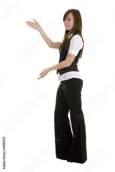 Obraz Young lady indicating