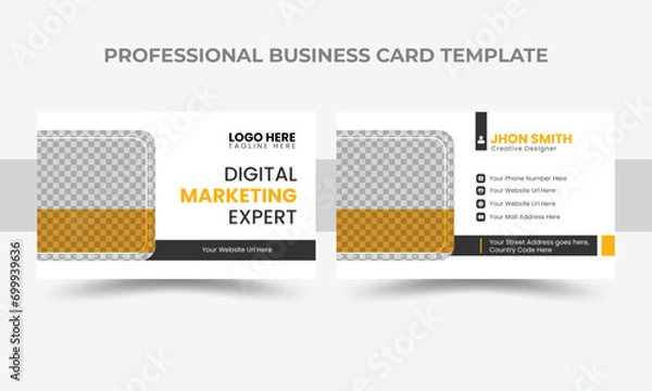 Fototapeta Visiting card, business card template Design  and double-sided business card design.