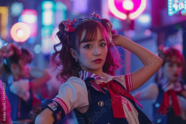 Obraz ステージでライブする日本のアイドルグループ