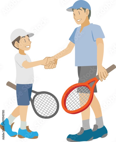 Obraz 試合後に握手するテニスプレーヤーたち