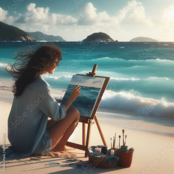 Obraz woman on the beach