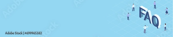 Fototapeta isometric design Faqs concept illustration and abstract background with people
