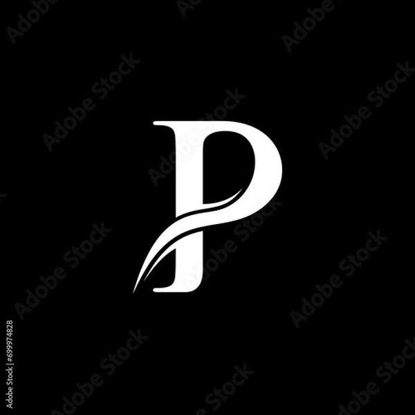 Fototapeta LETTER, ALPHABET, INITIAL "P" LOGO DESIGN VECTOR