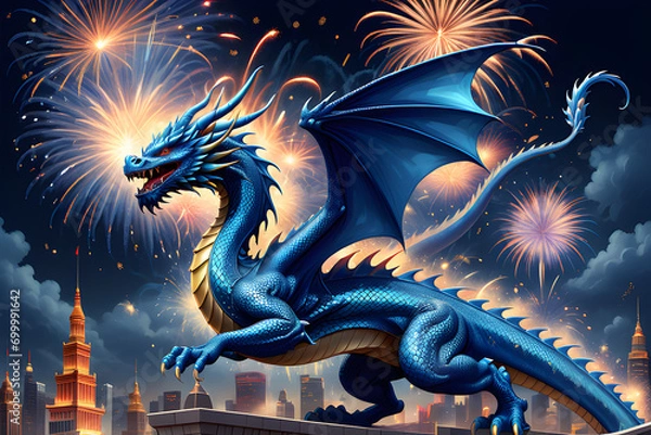 Fototapeta 청룡,blue dragon