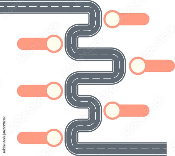 Fototapeta Road Map Timeline Journey Infographic