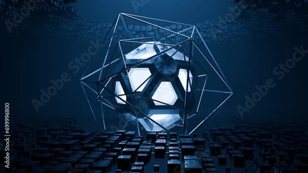 Fototapeta abstract background light sci fi , 3d render