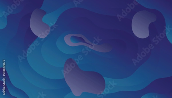 Fototapeta Flowing dark blue curve shape with soft gradient vector abstract background, relaxing and tranquil art, can illustrate health medical or sound of music.