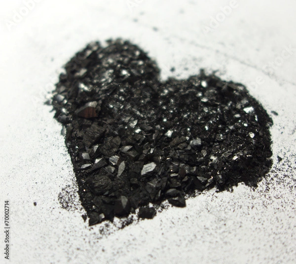 Obraz Shimmering heart made from graphite dust from perspective