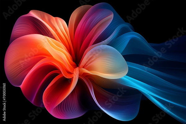 Fototapeta Flower abstract colorful  dark background