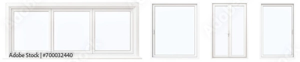 Obraz Set of different windows is cut out on a transparent background. Windows is suitable for to be inserted into a design or project.